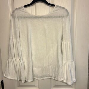 Cars Femme white long bell sleeved peasant style top Lg